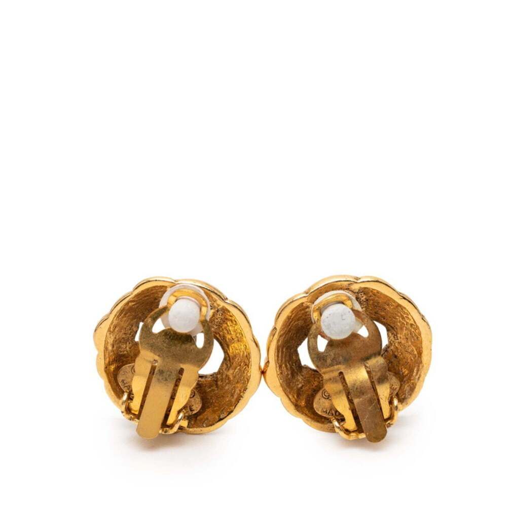 CHANEL Authentic Vintage Gold Logo Earrings - Picture 2 of 3